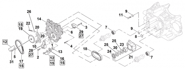 CAM-KETTENTEILE FÜR SPÄTE TWIN CAM